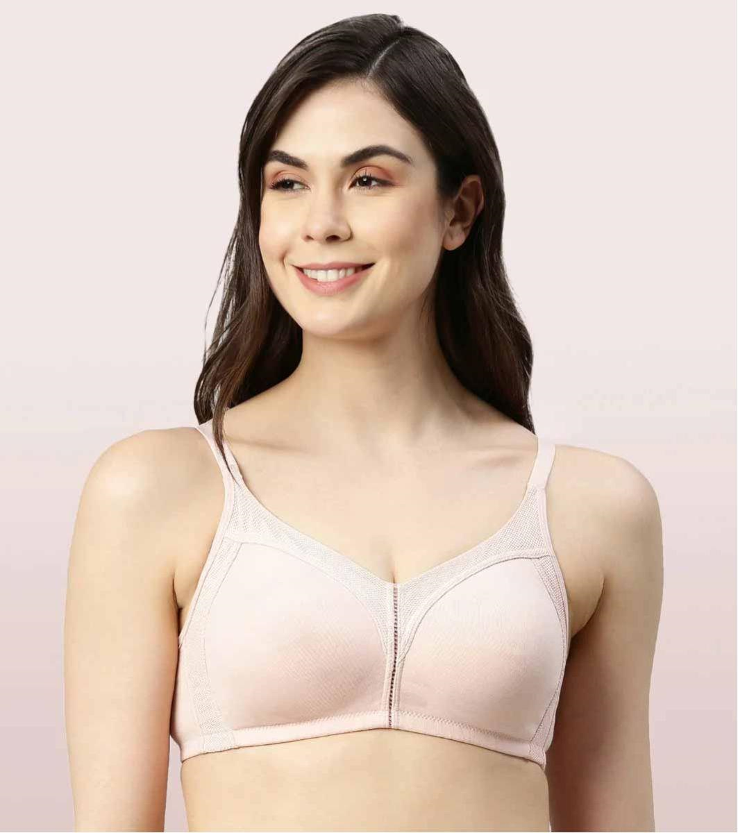 Enamor  Npn Padded M Frame No Bounce Full Support Cotton Bra for Women - Non-Padded Non-Wired & Full Coverage with Cooling Technology