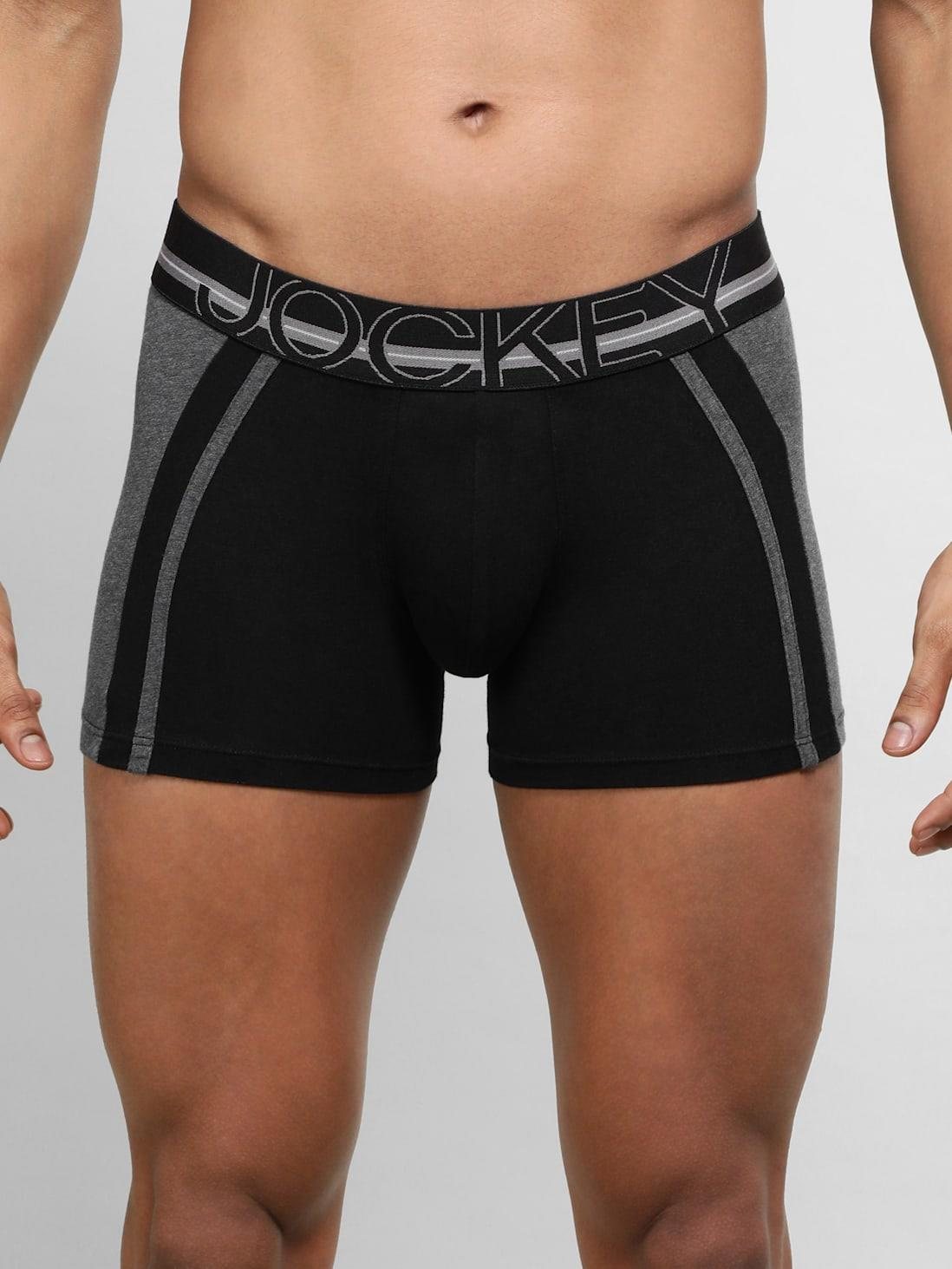 Jockey US21 Men's Super Combed Cotton Elastane Stretch Solid Trunk with Ultrasoft Waistband