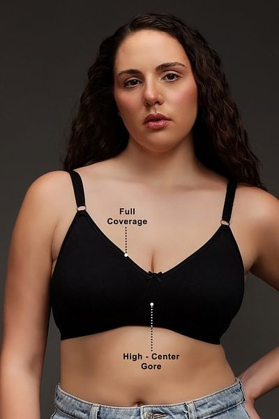 Clovia Cotton Spandex Solid Non-Padded Full Cup Wire Free T-Shirt Bra