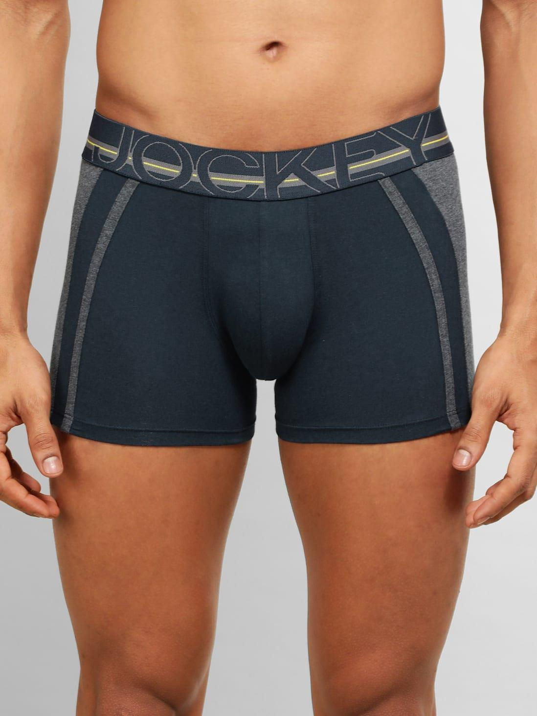 Jockey US21 Men's Super Combed Cotton Elastane Stretch Solid Trunk with Ultrasoft Waistband