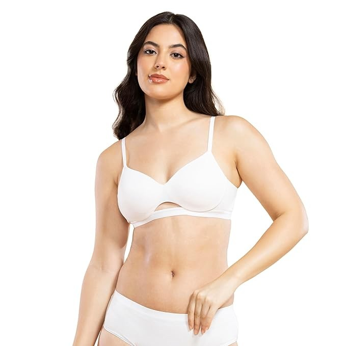 Enamor Innovations Cloudsoft, Invisi Neckline Women's Cotton Everyday T-Shirt Bra - Padded, Wirefree, Medium Coverage