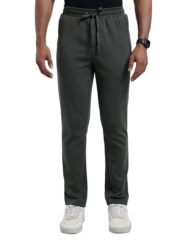 Jockey Men's Super Combed Cotton Rich Pique Interlock Fabric Slim Fit Mid Rise Trackpants with Side and Back Pockets