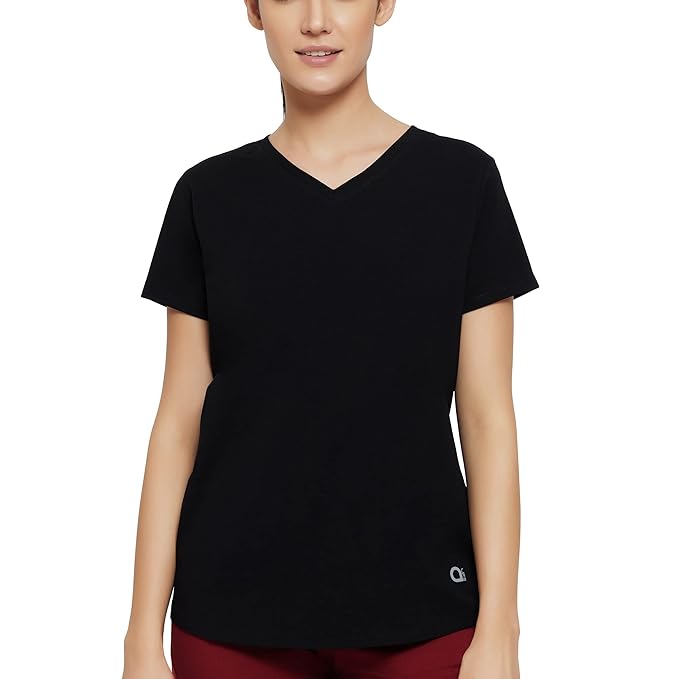 AMANTE LADIES T-SHIRT V-NECK SHORT SLEEVEE TEE