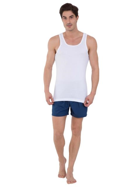 Jockey Men's Super Combed Cotton Rib Slim Fit Racer Back Styling Round Neck Gym Vest