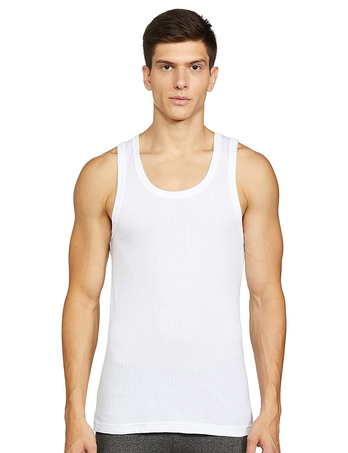 Van Heusen Men Sport Ultra Soft Regular Fit Vest - Combed Cotton - Pack of 2 - Wider Straps, Solid