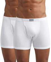 Jockey Men's White Super Combed Cotton Rib Solid Boxer Brief with Ultrasoft Concealed Waistband (Pack of 2)