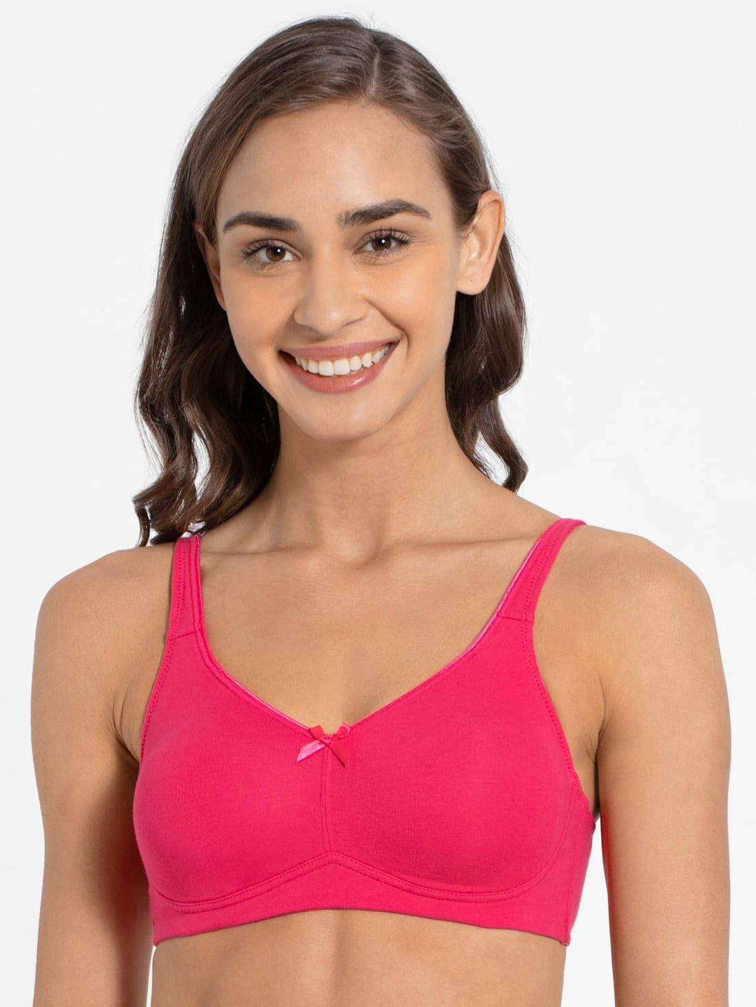 Jockey  Women's Everyday Bra | Wirefree | Non Padded | Full Coverage | Concealed Shaper Panel | Super Combed Cotton Elastane Fabric