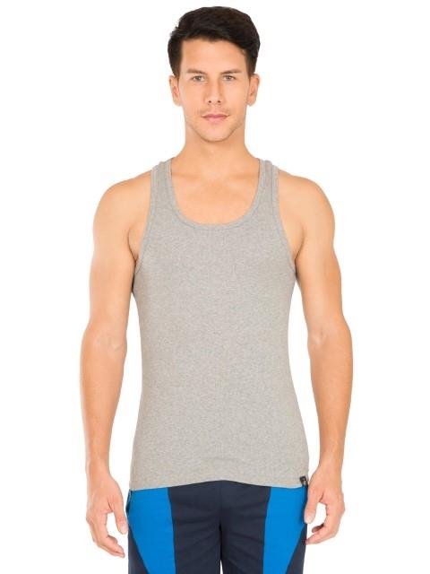 Jockey Men's Super Combed Cotton Rib Slim Fit Racer Back Styling Round Neck Gym Vest