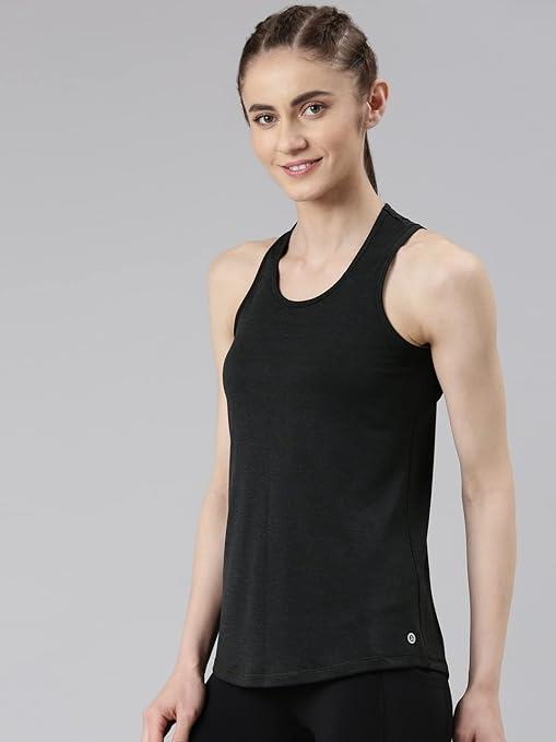 Enamor Sleeveless Round Neck Regular Length Tank T-Shirt - Slim Fit, Quick Dry, Antimicrobial