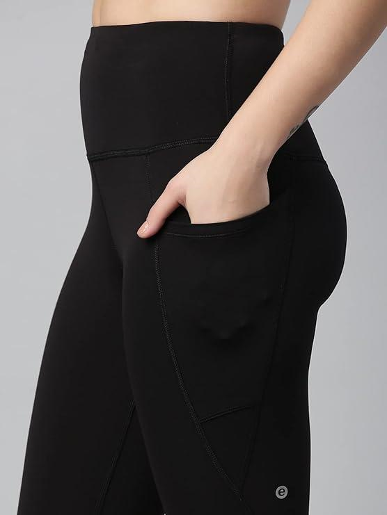 Enamor High Rise Drawstring Closure Active Capri Legging for Women- Hugged Fit, Quick Dry, Antimicrobial