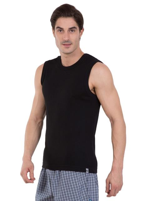 Jockey Men's Super Combed Cotton Rib Solid Slim Fit Round Neck Muscle Vest