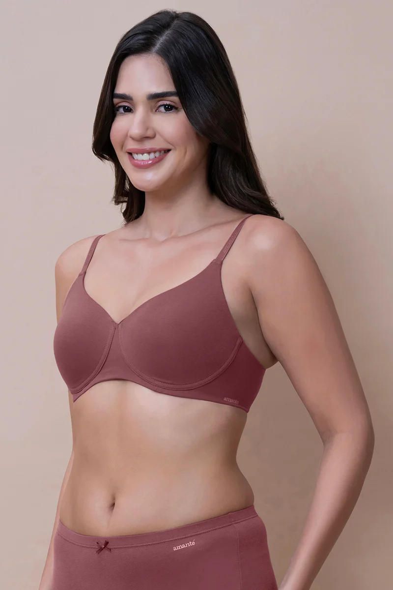 Amante  Breathable Easy Padded Wired Cotton Bra