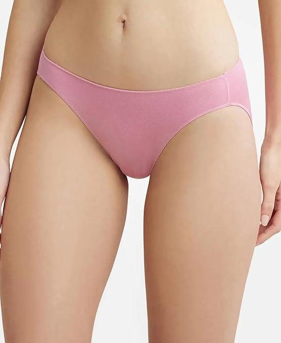 Jockey Women's Medium Coverage Micro Modal Elastane Stretch Mid Waist Bikini Concealed Waistband and Stay Fresh Treatment