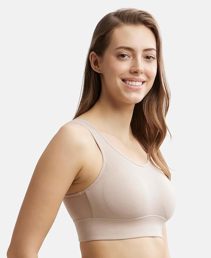 Jockey Women Rayon Lounge Bra | Wirefree | Padded | Full Coverage with Removable Pads | Tencel Lyocell Fabric