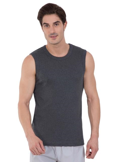 Jockey Men's Super Combed Cotton Rib Solid Slim Fit Round Neck Muscle Vest