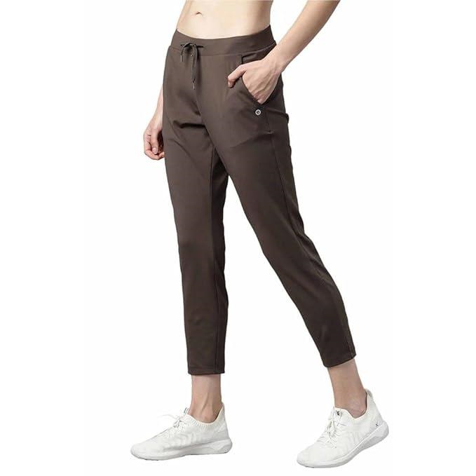 Enamor Mid Rise 7/8th Length Drawstring Closure Travel Pants for Women - Relaxed Fit, Quick Dry, Antimicrobial