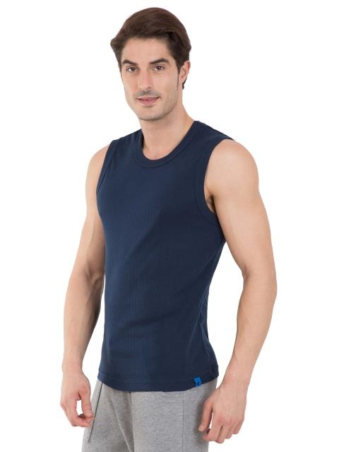 Jockey Men's Super Combed Cotton Rib Solid Slim Fit Round Neck Muscle Vest