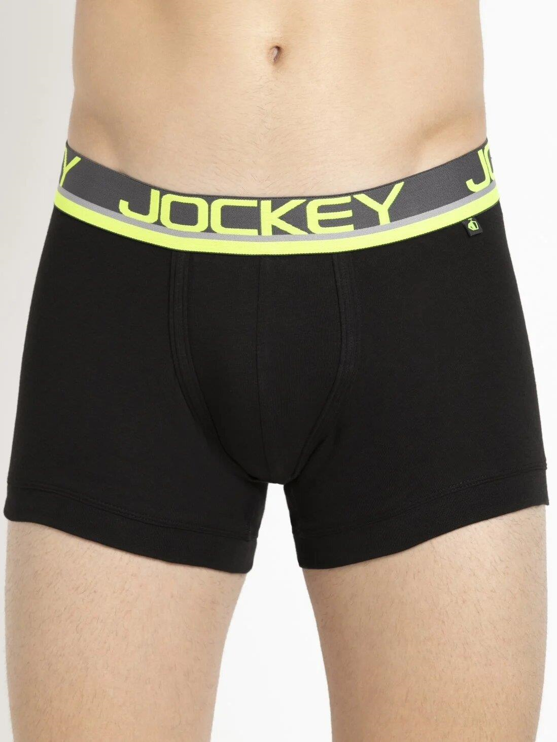 Jockey FP03 Men's Super Combed Cotton Rib Solid Trunk with Ultrasoft Waistband