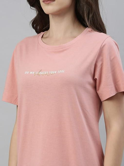 ENAMORE LADIES T-SHIRT MID-THIGH LENGTH R-NECK