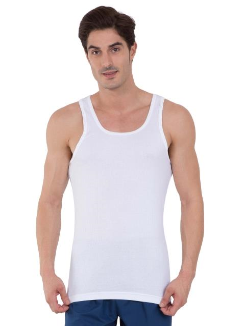 Jockey Men's Super Combed Cotton Rib Slim Fit Racer Back Styling Round Neck Gym Vest