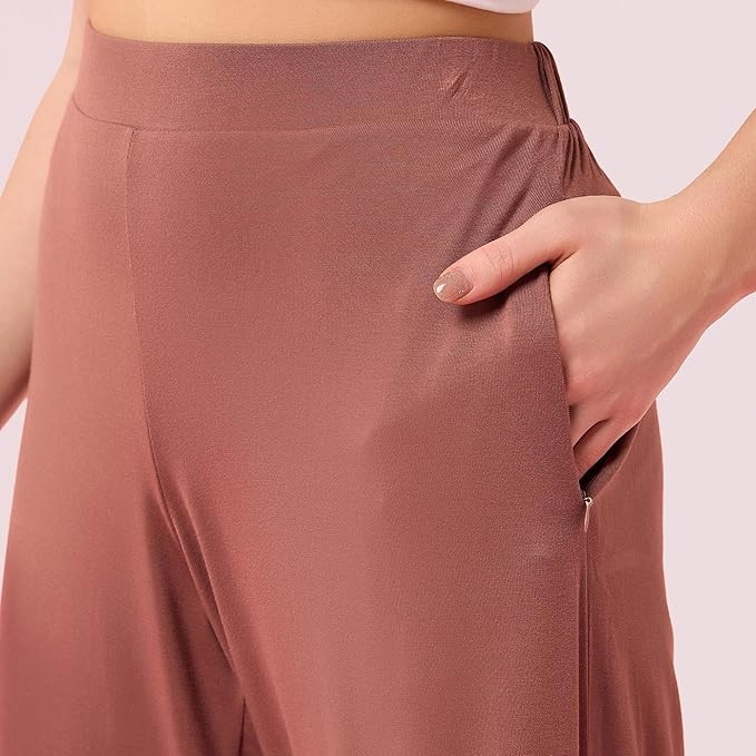 ENAMORE LADIES CAPRI VISCOSE STRETCH JERSEY ZIPPER POCKET CAPRI