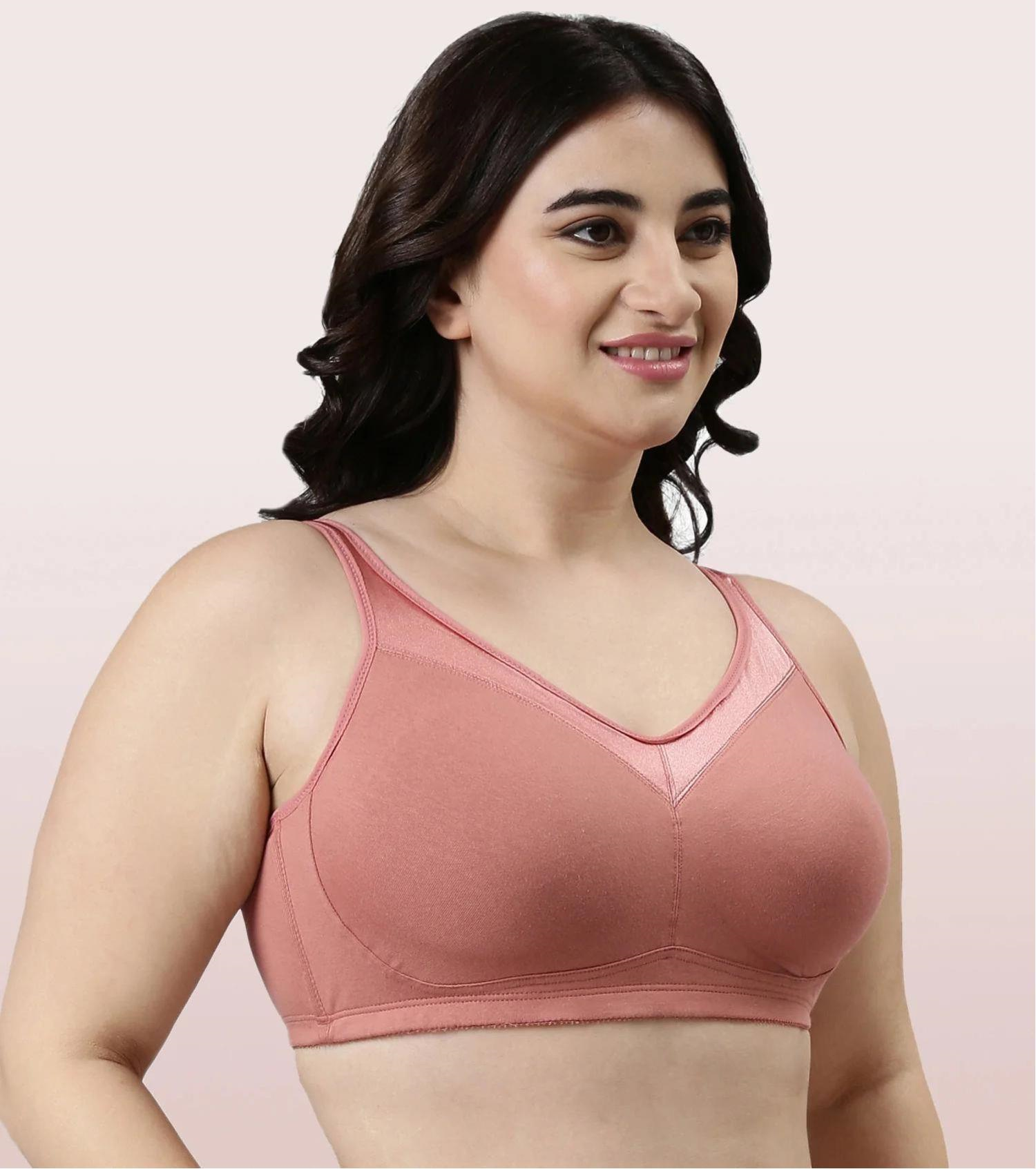 Enamor Full Support Super Lift Women's Cotton Everyday Minimizer Bra - Non Padded, Wirefree, Full Coverage