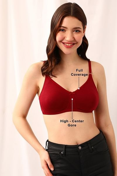 Clovia Cotton Spandex Solid Non-Padded Full Cup Wire Free T-Shirt Bra