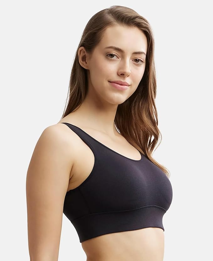 Jockey Women Rayon Lounge Bra | Wirefree | Padded | Full Coverage with Removable Pads | Tencel Lyocell Fabric