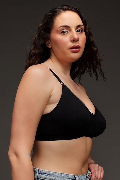 Clovia Cotton Spandex Solid Non-Padded Full Cup Wire Free T-Shirt Bra