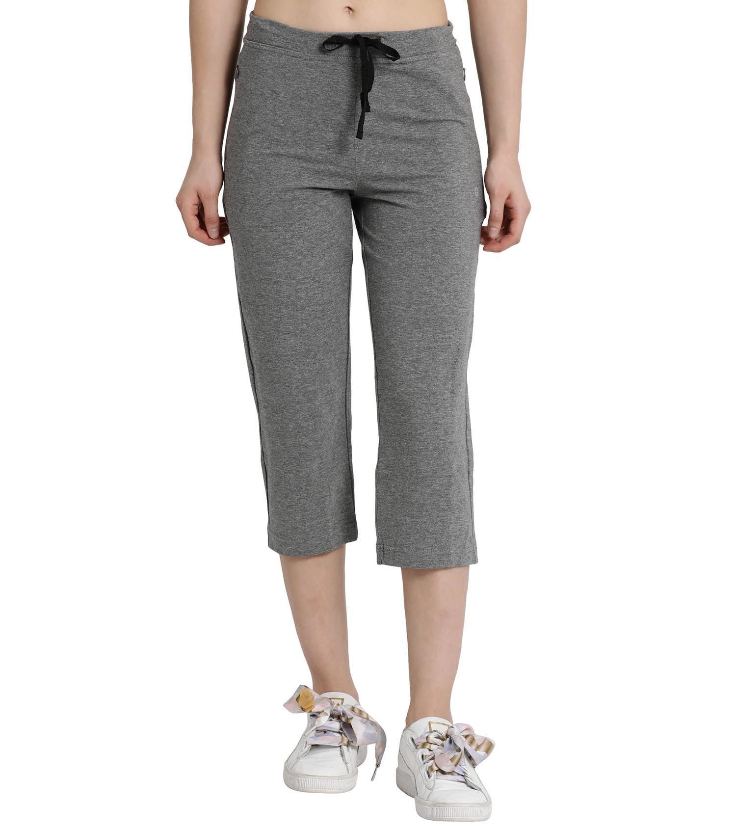 Enamor Mid Rise Capri Length Drawstring Closure Lounge Capri for Women - Slim Fit, Soft and Breathable Stretch Cotton