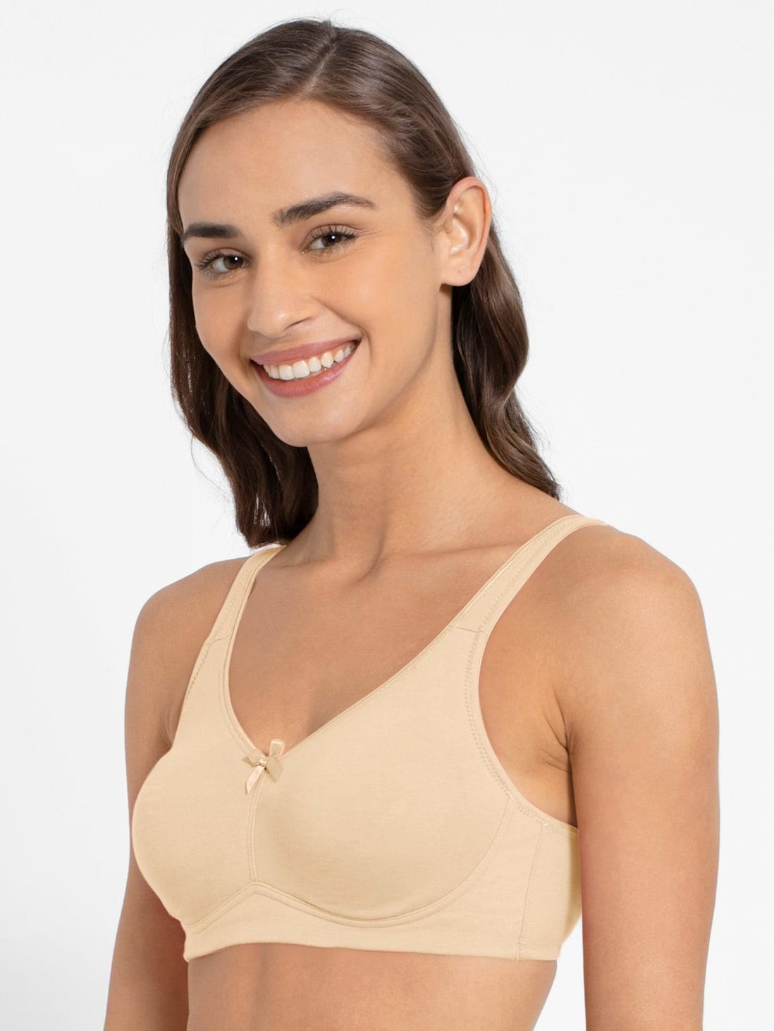 Jockey  Women's Everyday Bra | Wirefree | Non Padded | Full Coverage | Concealed Shaper Panel | Super Combed Cotton Elastane Fabric