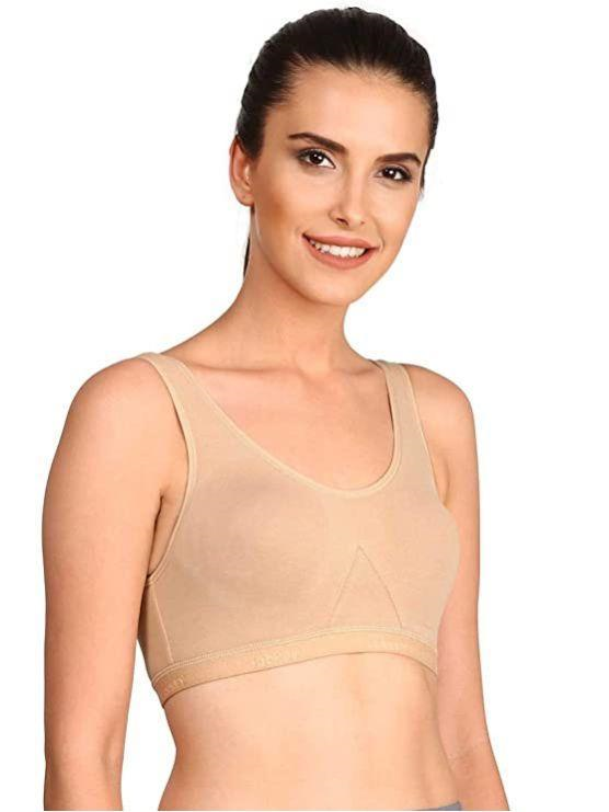 Jockey  Women Super Combed Cotton Elastane Active Bra | Wirefree | Non Padded | Full Coverage Slip-On with Wider Straps