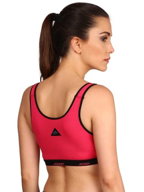 Jockey  Women Super Combed Cotton Elastane Active Bra | Wirefree | Non Padded | Full Coverage Slip-On with Wider Straps