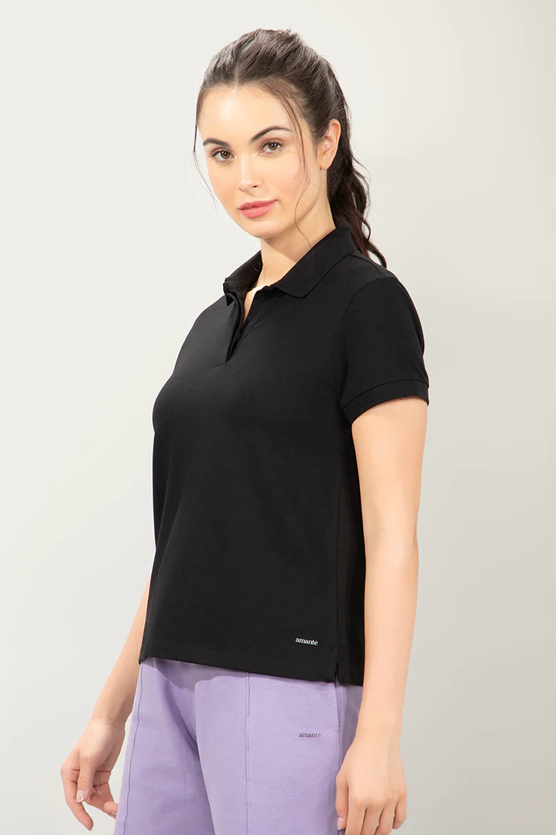 AMANTE WOMEN ELEMENTS CLASSIC POLO T-SHIRT