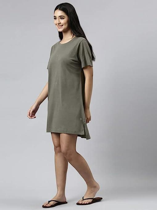 ENAMORE LADIES T-SHIRT MID-THIGH LENGTH R-NECK