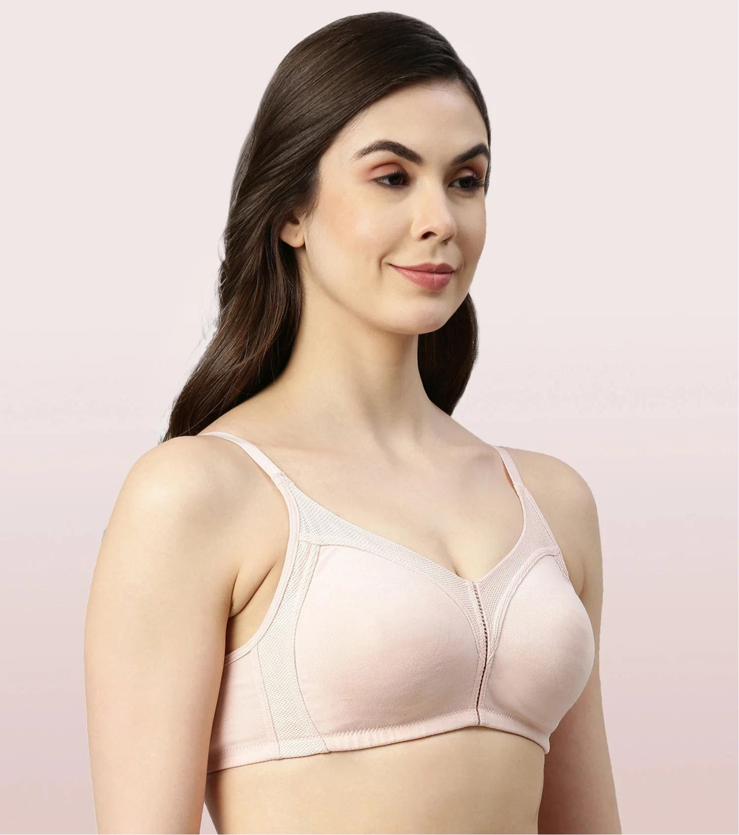 Enamor  Npn Padded M Frame No Bounce Full Support Cotton Bra for Women - Non-Padded Non-Wired & Full Coverage with Cooling Technology