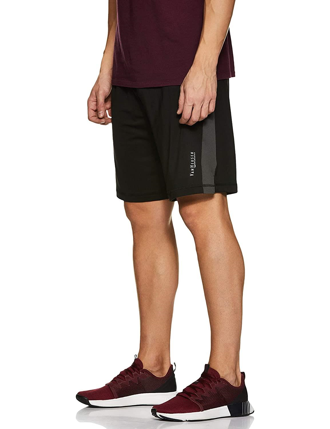 Van Heusen Men Active Sports Swift Dry Knit Shorts - High Stretch, Mesh Panel