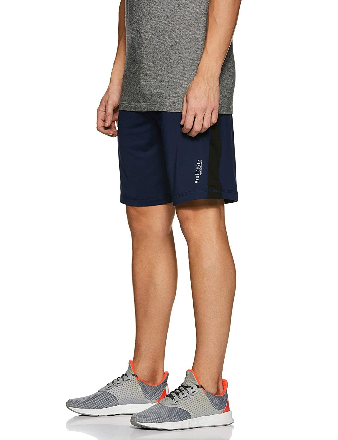 Van Heusen Men Active Sports Swift Dry Knit Shorts - High Stretch, Mesh Panel