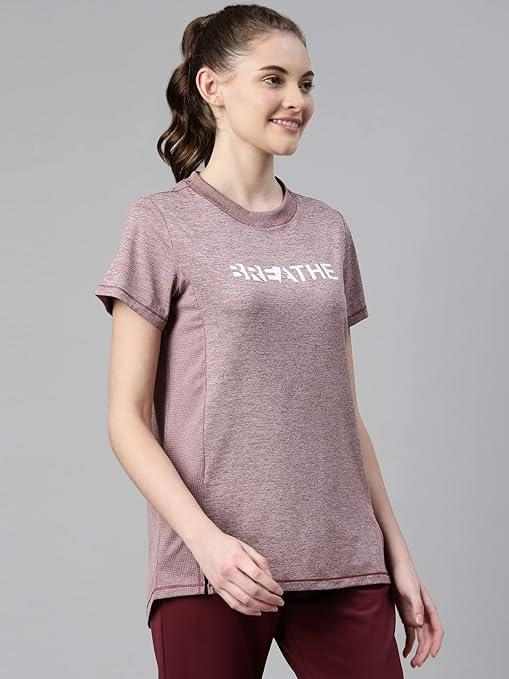 Enamor Womens Athleisure Dry Fit with Antimicrobial & Sweat Wicking Crew Neck Short Sleeve Breathe Active Wear T-Shirt