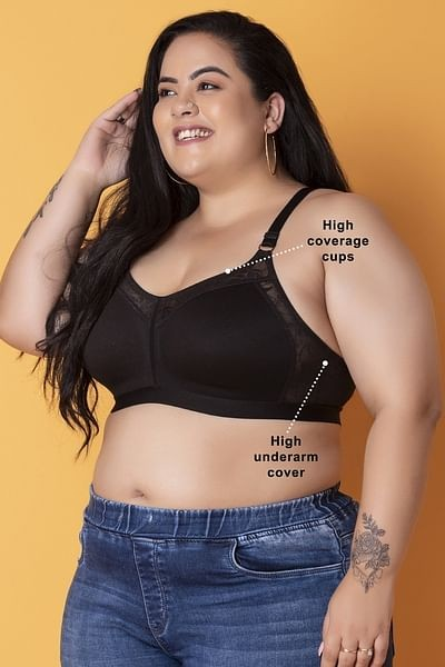 Clovia Cotton Spandex Solid Non-Padded Full Cup Wire Free Spacer Cup Bra