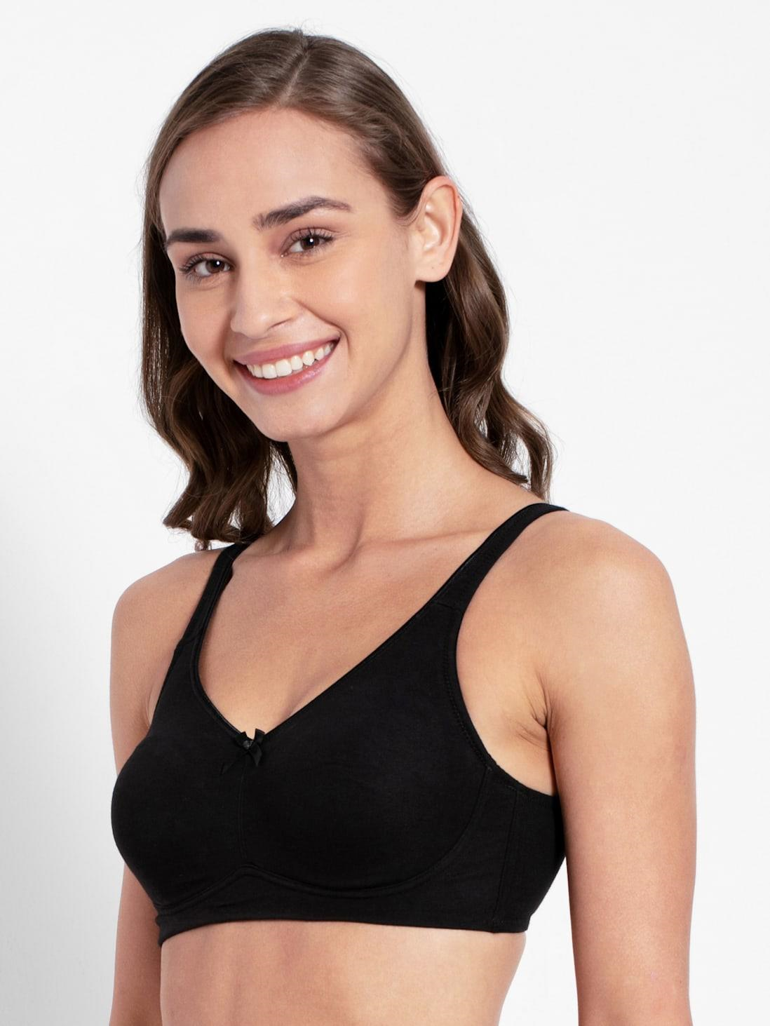 Jockey  Women's Everyday Bra | Wirefree | Non Padded | Full Coverage | Concealed Shaper Panel | Super Combed Cotton Elastane Fabric