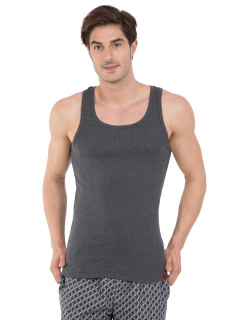 Jockey Men's Super Combed Cotton Rib Slim Fit Racer Back Styling Round Neck Gym Vest