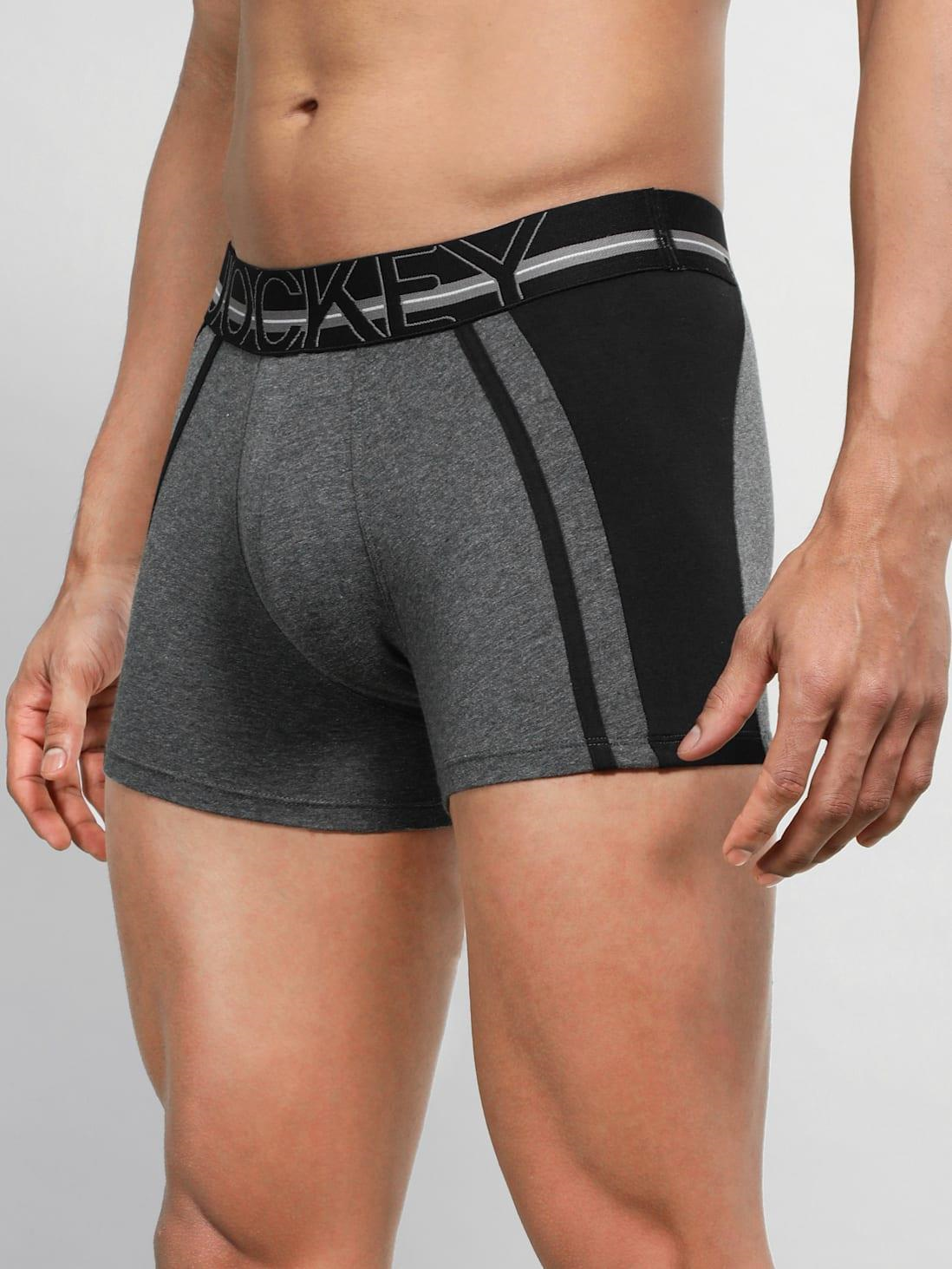 Jockey US21 Men's Super Combed Cotton Elastane Stretch Solid Trunk with Ultrasoft Waistband