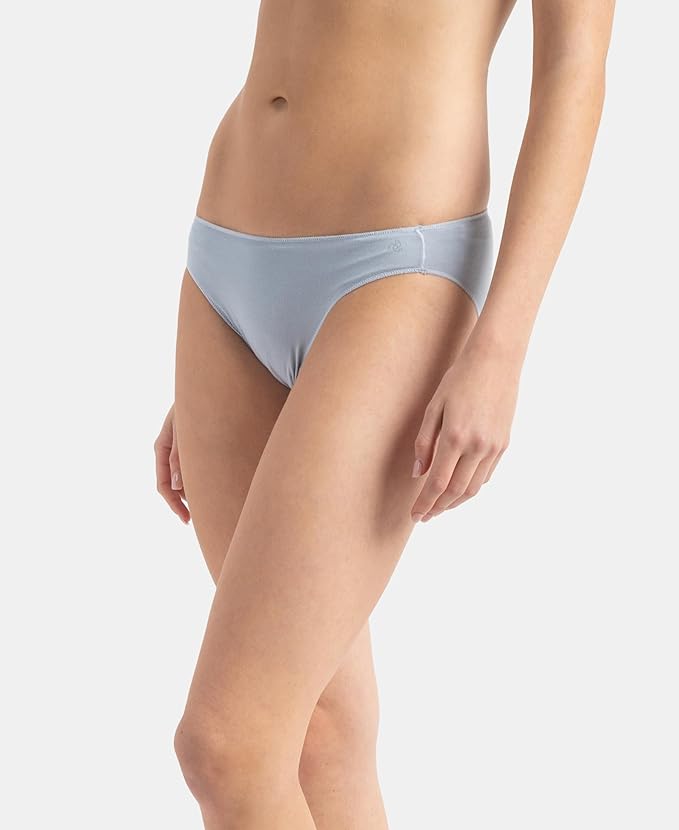 Jockey Women's Medium Coverage Micro Modal Elastane Stretch Mid Waist Bikini Concealed Waistband and Stay Fresh Treatment