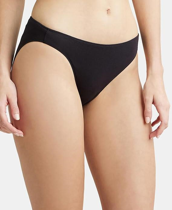 Jockey Women's Medium Coverage Micro Modal Elastane Stretch Mid Waist Bikini Concealed Waistband and Stay Fresh Treatment