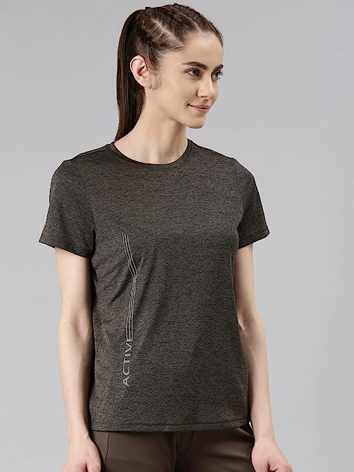 Enamor Short Sleeve Crew Neck Regular Length Basic Dry Fit Workout Crew T-Shirt for Women - Relaxed Fit, Quick Dry, Antimicrobial