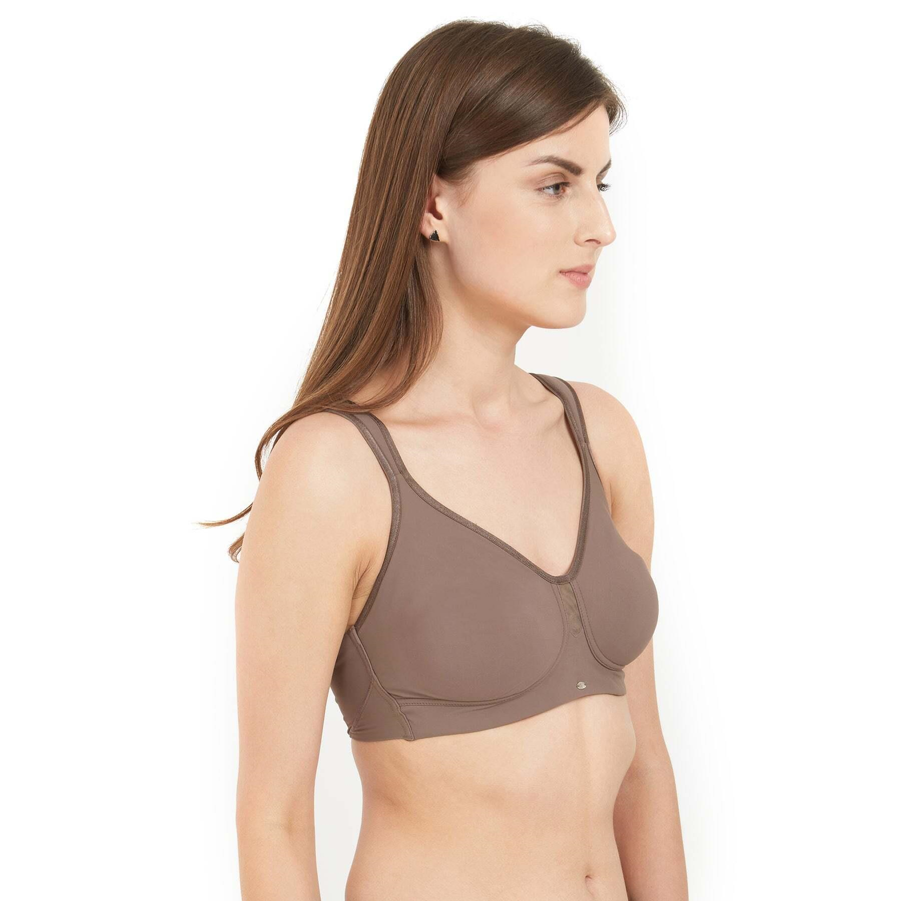 SOIE Women’s Full Coverage Minimizer Bra ,Non Padded, Non Wired,Nylon Spandex , Broad Cushioned Straps,High Side Coverage & Side Support