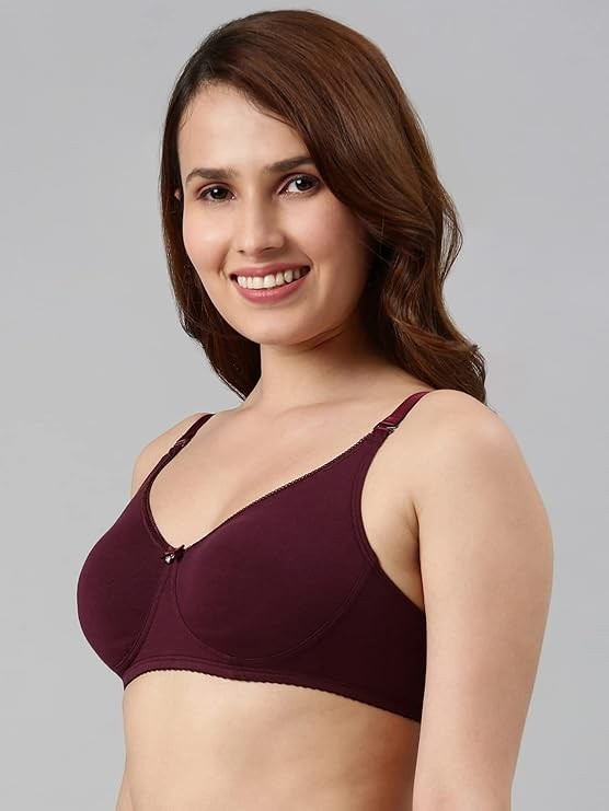 Enamor A055 Comfort Shaper Cotton Plus Size T-Shirt Bra for Women- High Coverage, Non Padded and Wirefree