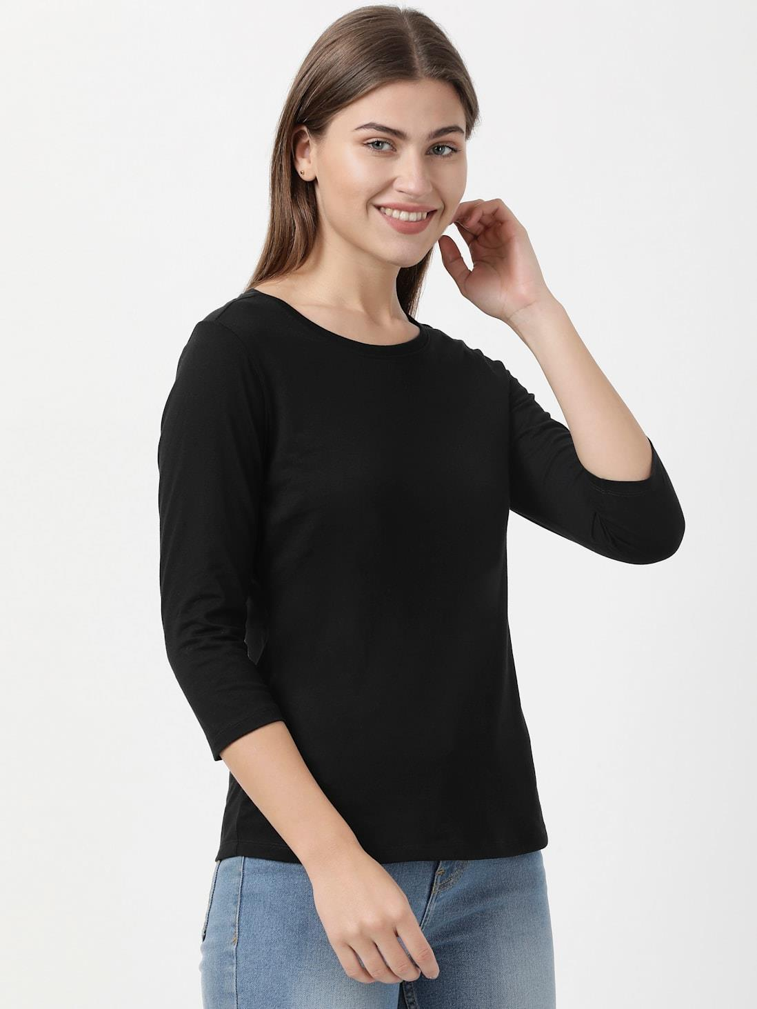 JOCKEY LADIES R-NECK T-SHIRT 3/4 SLEEVE SUPER COMBED COTTON T-SHIRT