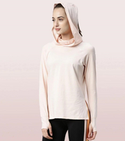 ENAMORE LADIES HOODED MASK TEE|DRY FIT COTTON TEE WITH HOODY & MASK